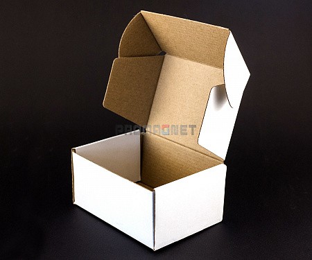Самосборная коробка (д.ш.в) 120х 85х62 мм (внутренний размер) белый микрогофрокартон