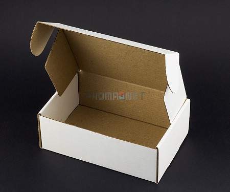 Самосборная коробка (д.ш.в) 175х117х62 мм (внутренний размер) белый микрогофрокартон